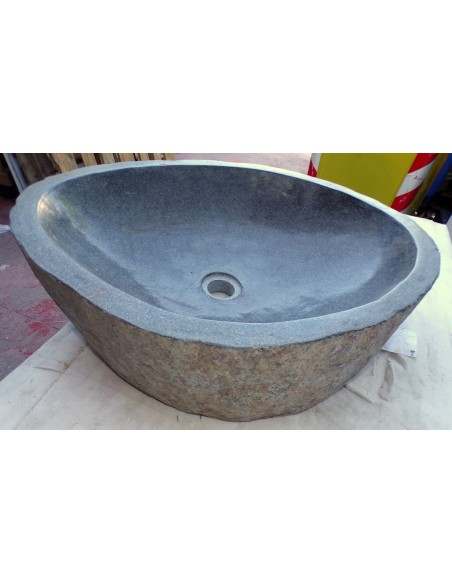 Lavandino in pietra di fiume dpm442 cm 59x47x15 river stone sasso lavabo sink