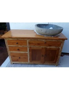 Mobile bagno o porta TV in Teak massello cm 120x45x75h... 2