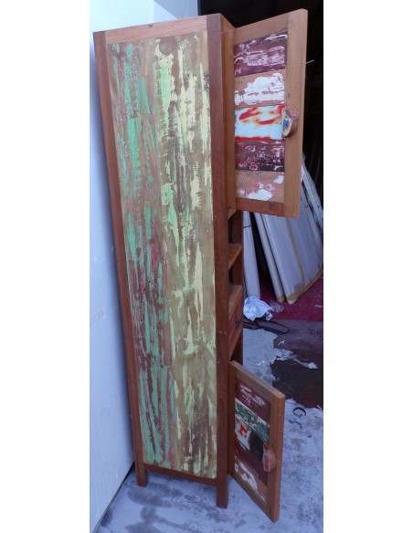 Colonna bagno in Teak massello recupero imbarcazioni cm 40x35x180h industrial