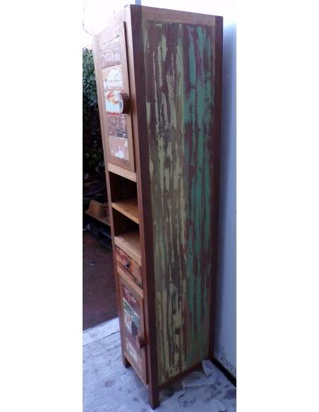 Colonna bagno in Teak massello recupero imbarcazioni cm 40x35x180h industrial