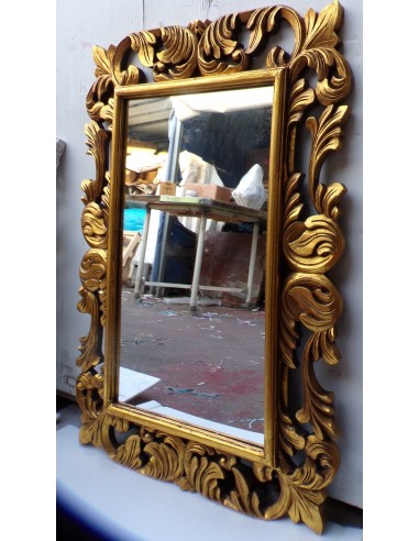 Specchio barocco in legno intarsiato cm 100x70...