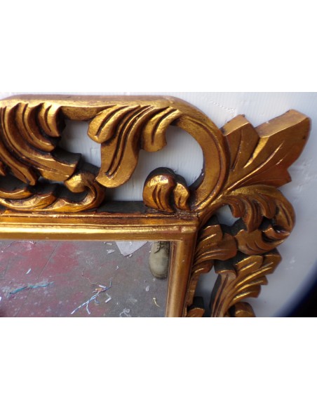 Specchio barocco in legno intarsiato cm 100x70 oro anticato mod. Victoria