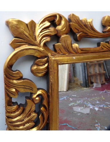 Specchio barocco in legno intarsiato cm 100x70...