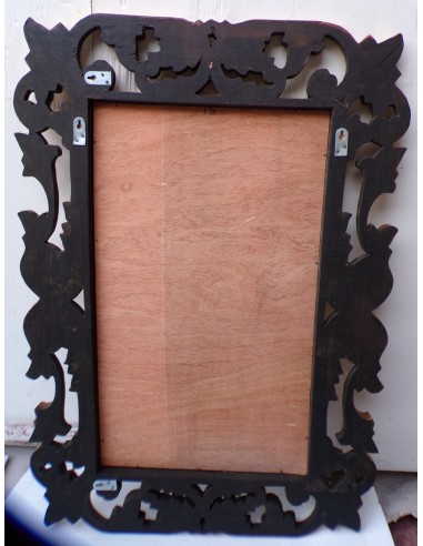 Specchio barocco in legno intarsiato cm 100x70...