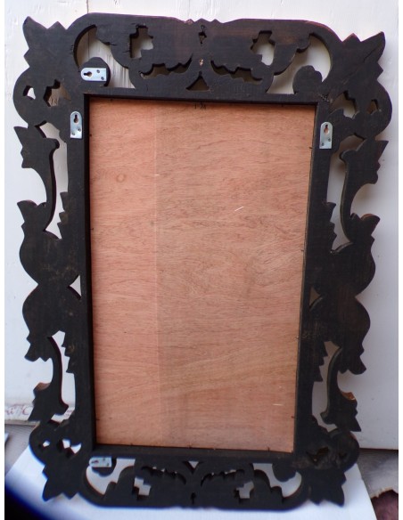 Specchio barocco in legno intarsiato cm 100x70 oro anticato mod. Victoria