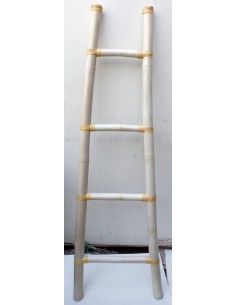 Scala in bamboo cm 50/33x160 bianca decapata etnico porta... 2