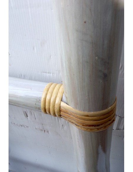 Scala in bamboo cm 50/33x160 bianca decapata etnico porta asciugamani bagno color naturale bambù