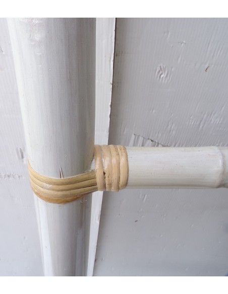 Scala in bamboo cm 160X40 etnico porta asciugamani bagno bianca decapata bambù