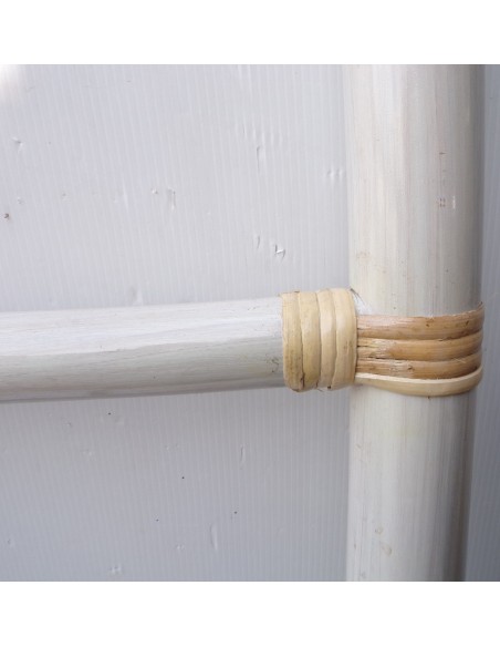 Scala in bamboo cm 160X40 etnico porta asciugamani bagno bianca decapata bambù