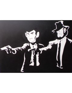 Quadro ritratto di Lupin III e Jigen stilizzato cm... 2