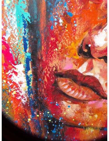 Quadro dipinto pop art ragazza cm120x100...