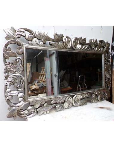 Specchio barocco in legno intarsiato cm 150x90...