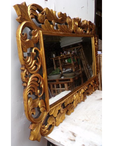 Specchio barocco in legno intarsiato cm 150x90...