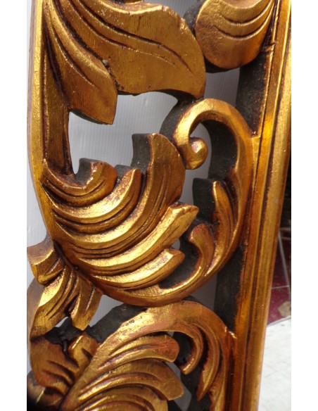 Specchio barocco in legno intarsiato cm 150x90 oro anticato mod. Victoria