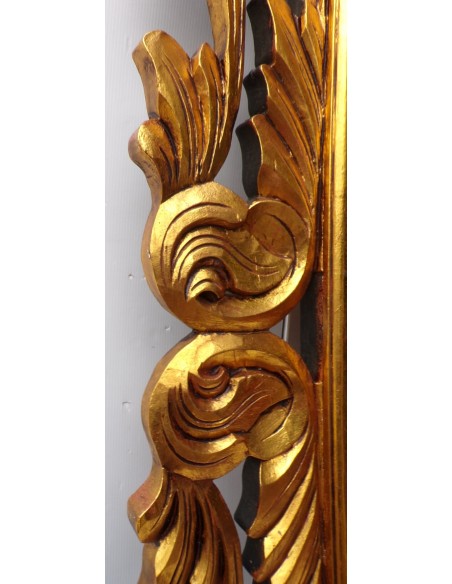 Specchio barocco in legno intarsiato cm 150x90 oro anticato mod. Victoria