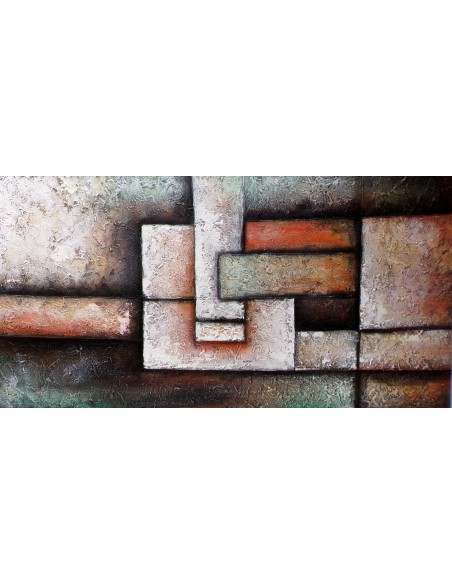 Quadro astratto moderno arredo cm 150x80 dipinto tela materico arancio caldo