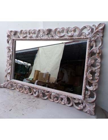 Specchio barocco in legno intarsiato cm 120x80...