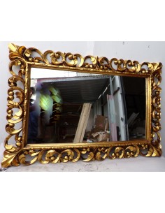 Specchio barocco in legno intarsiato cm 120x80 oro... 2