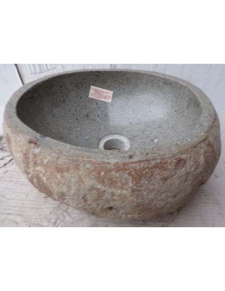 piccolo lavandino in pietra di fiume dpm-472 cm 35x31x15 river stone sasso lavabo sink