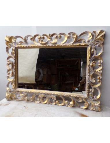 Specchio barocco in legno intarsiato cm 100x70...