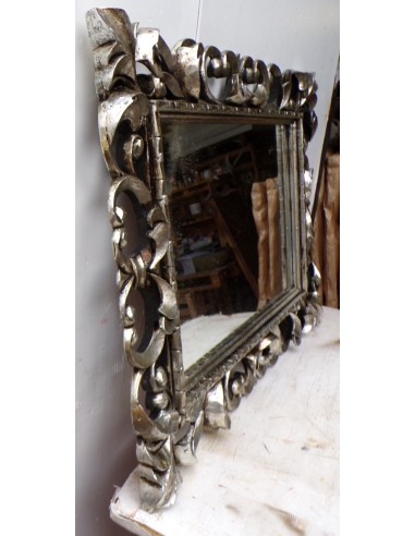 Specchio barocco in legno intarsiato cm 100x70...