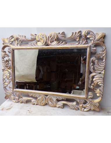 Specchio barocco in legno intarsiato cm 100x70...