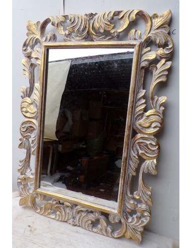 Specchio barocco in legno intarsiato cm 100x70...