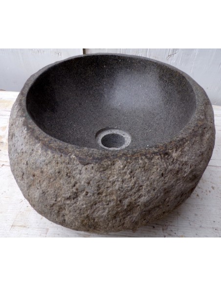 piccolo lavandino in pietra di fiume dpm-485 cm 38x31x15 river stone sasso lavabo sink