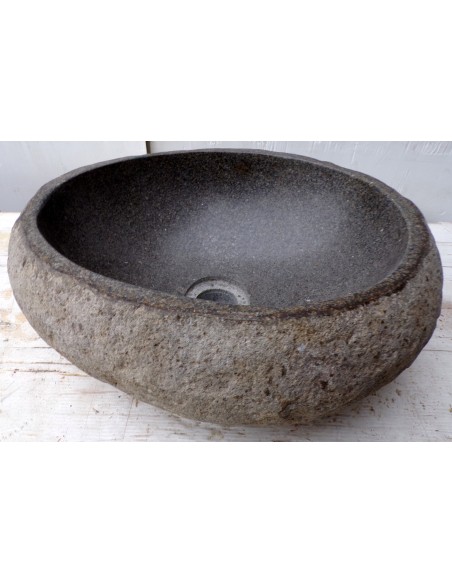 piccolo lavandino in pietra di fiume dpm-485 cm 38x31x15 river stone sasso lavabo sink