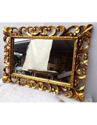 Specchio barocco in legno intarsiato cm 100x70...