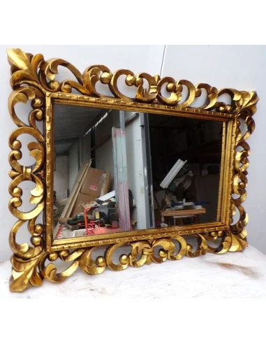 Specchio barocco in legno intarsiato cm 100x70...