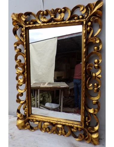 Specchio barocco in legno intarsiato cm 100x70...