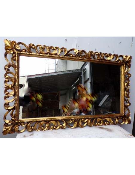 Specchio barocco in legno intarsiato cm 150x90 oro anticato OFFERTA mod. tommy