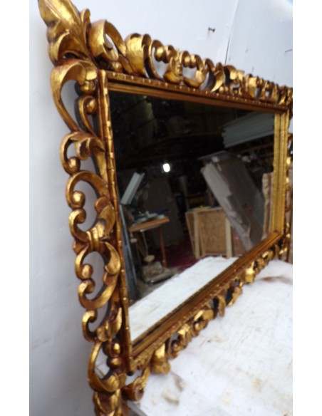 Specchio barocco in legno intarsiato cm 150x90 oro anticato OFFERTA mod. tommy
