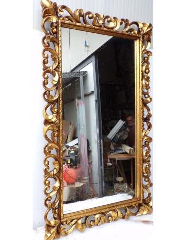 Specchio barocco in legno intarsiato cm 150x90...