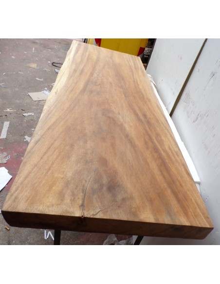 Piano in legno top massello suar o noce indiano per bagno cm 150x50/52x6h tavola 3A