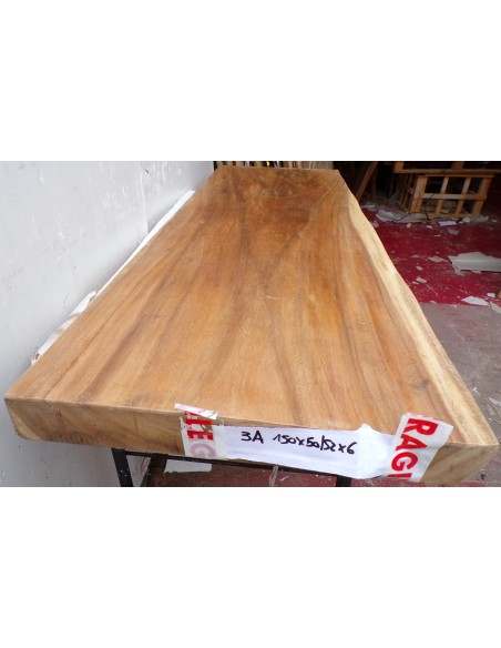 Piano in legno top massello suar o noce indiano per bagno cm 150x50/52x6h tavola 3A