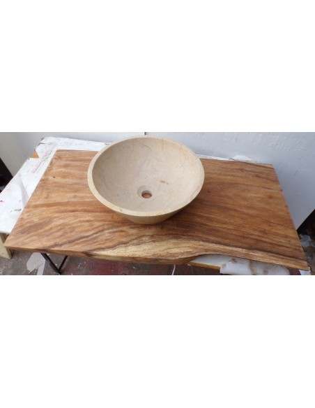 Piano in legno top massello suar o noce indiano per bagno cm 101x51/48x6h tavola 5A