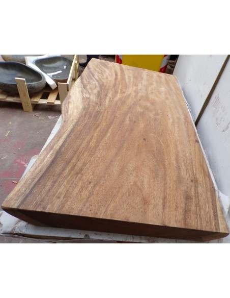 Piano in legno top massello suar o noce indiano per bagno cm 101x51/48x6h tavola 5A