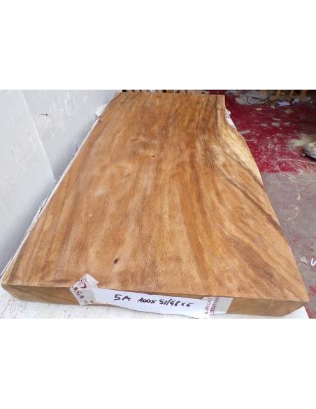 Piano in legno top massello suar o noce indiano per bagno cm 101x51/48x6h tavola 5A