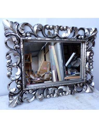 Specchio barocco in legno intarsiato cm 80x60...