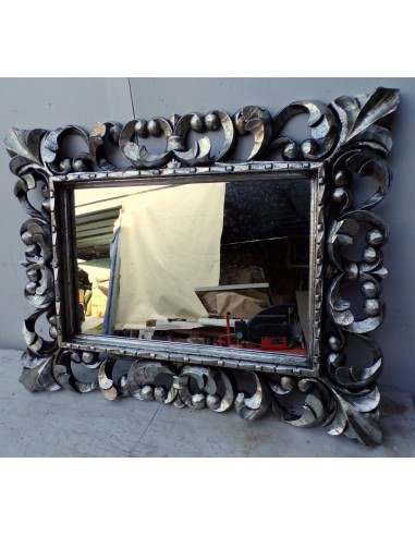 Specchio barocco in legno intarsiato cm 80x60...