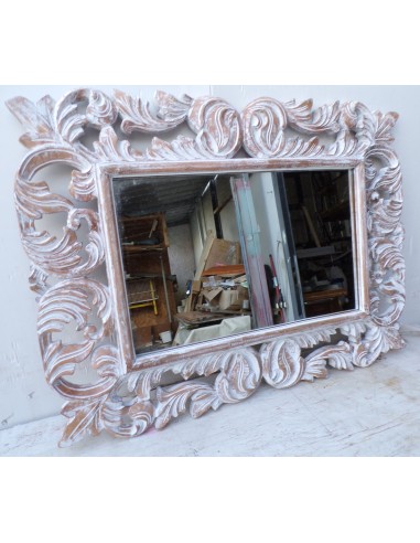 Specchio barocco in legno intarsiato cm 80x60...