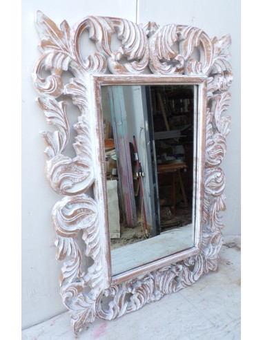 Specchio barocco in legno intarsiato cm 80x60...