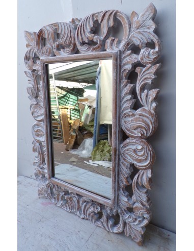 Specchio barocco in legno intarsiato cm 80x60...