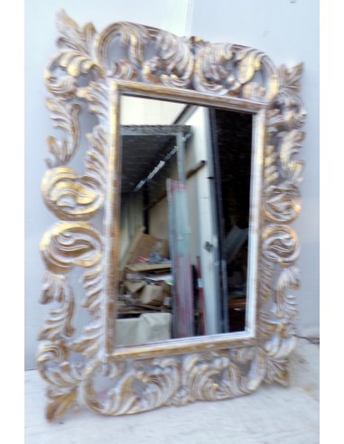 Specchio barocco in legno intarsiato cm 80x60...