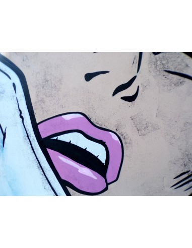 Quadro dipinto pop art ragazza cm120x120 tipo...