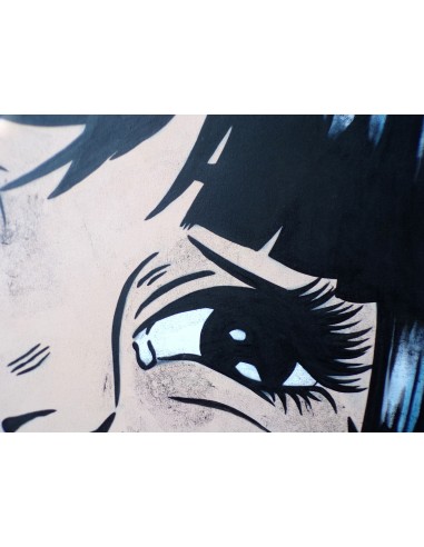 Quadro dipinto pop art ragazza cm120x120 tipo...