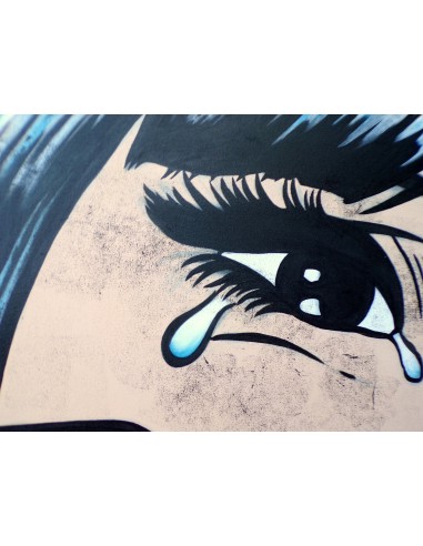 Quadro dipinto pop art ragazza cm120x120 tipo...