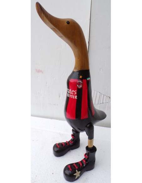 Papera calcio Milan oca football team in legno rosso neri gadget squadra